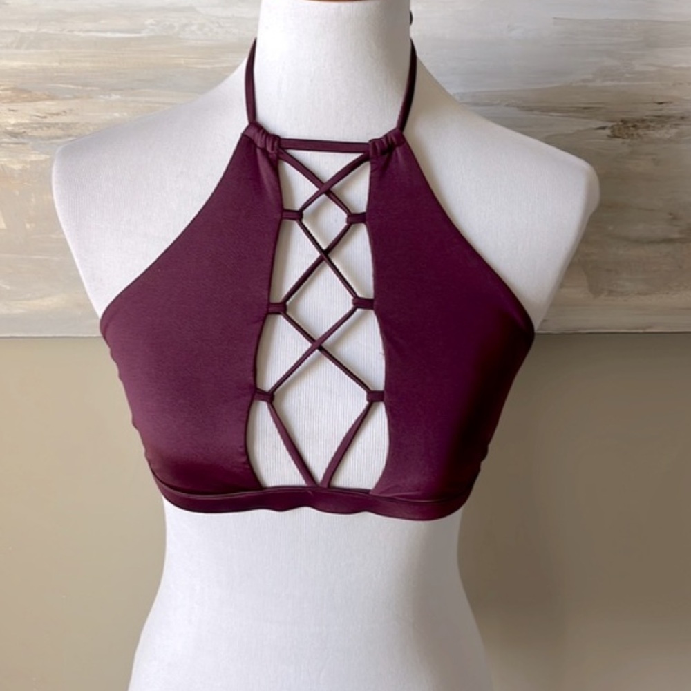 Beach Bunny Deep Purple Halter Bralette